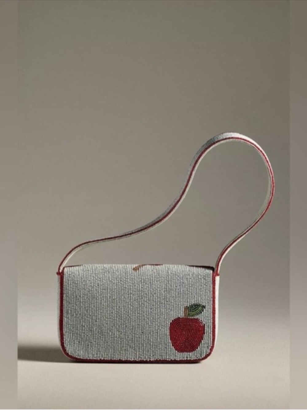 Anthropologie Fiona Beaded Bag Apple Food & Drink Edition NWT Shoulder Handbag - Picture 2 of 14